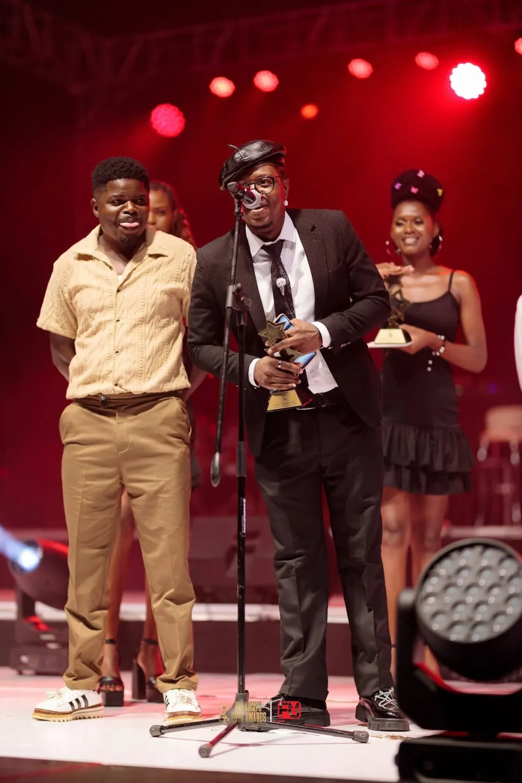 Film and television winners on stage